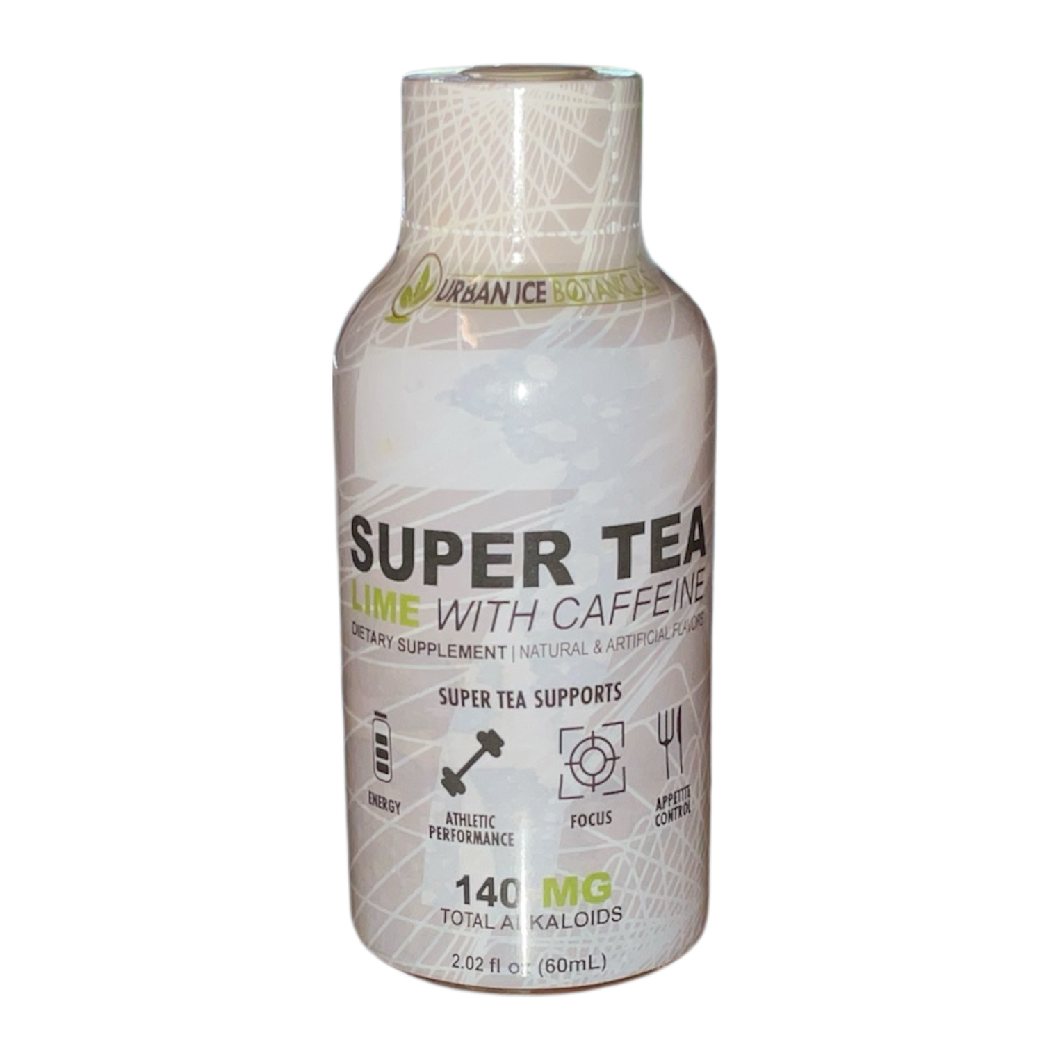 Urban Ice Botanicals - Kratom Supplement Super Tea w Lime & Caffeine 140mg 60mL