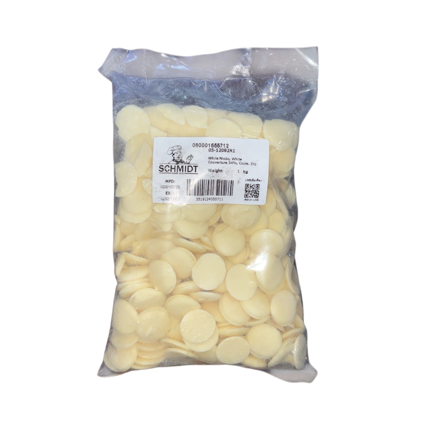 Schmidt - White Chocolate Niobo Couverture Tokens 1kg