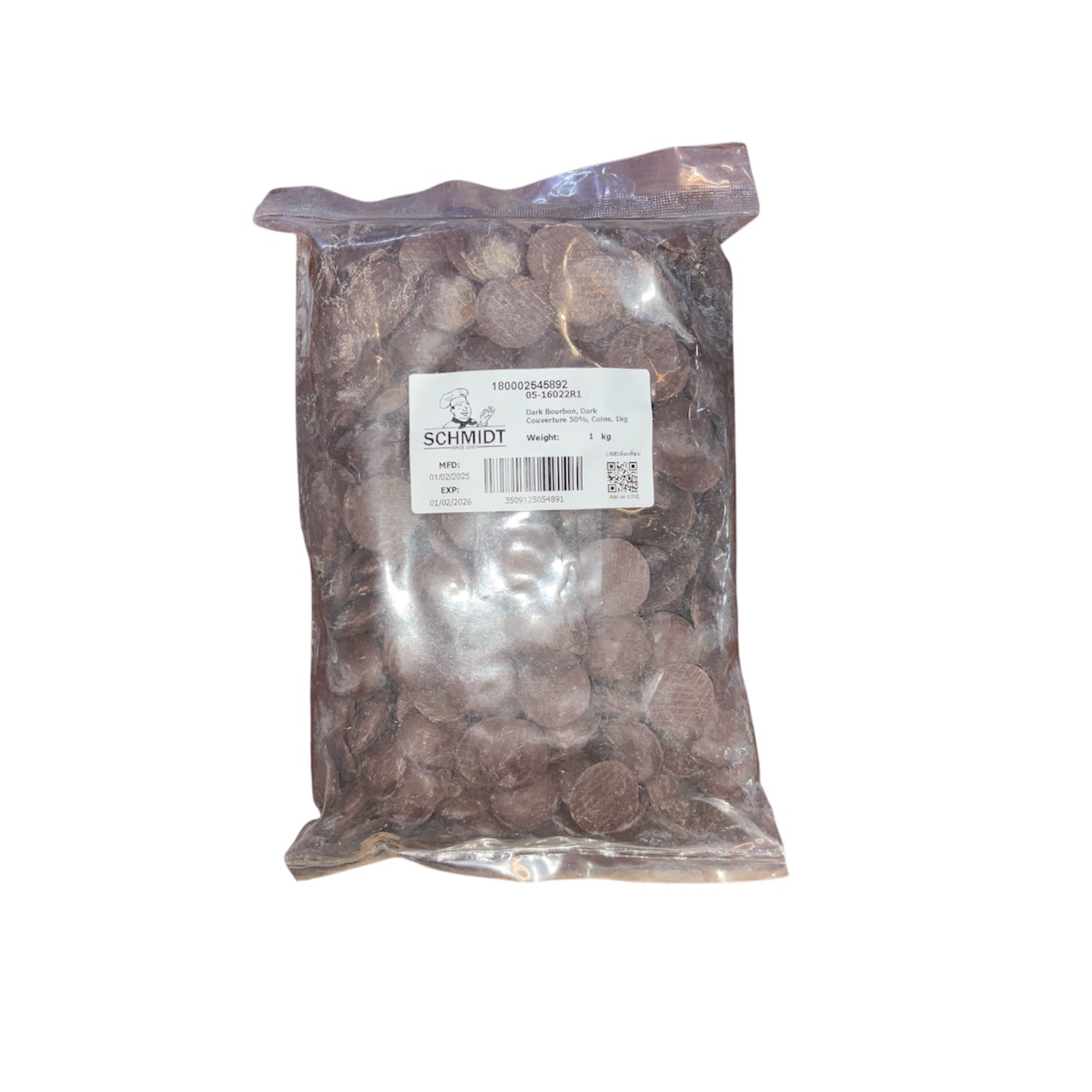 Schmidt - Dark Bourbon Chocolate Couverture Coins 1kg