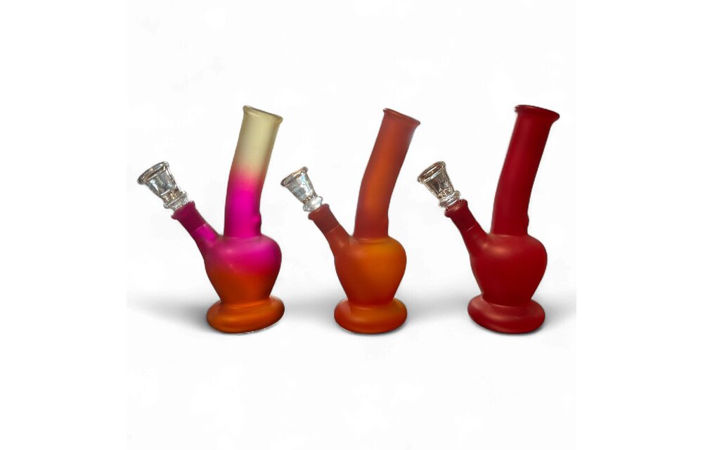 TGR - Waterpipe Bent Neck Glass 7" Multi-Colored
