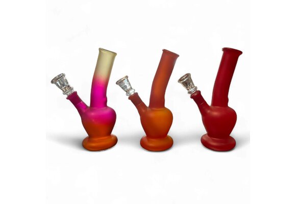 TGR - Waterpipe Bent Neck Glass 7" Multi-Colored