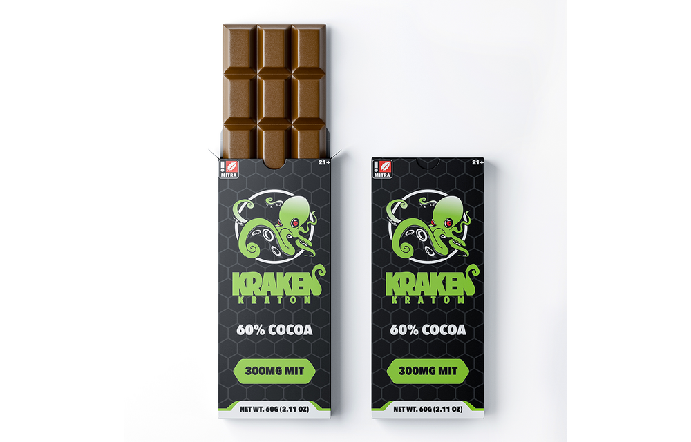 Kraken Kratom - Kratom Chocolate 60% Cocoa Bar 300mg 2.11oz