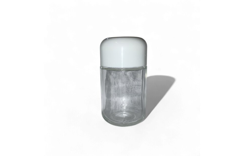 TGR - Container Glass Jar w/ Bullet Lid 4oz White