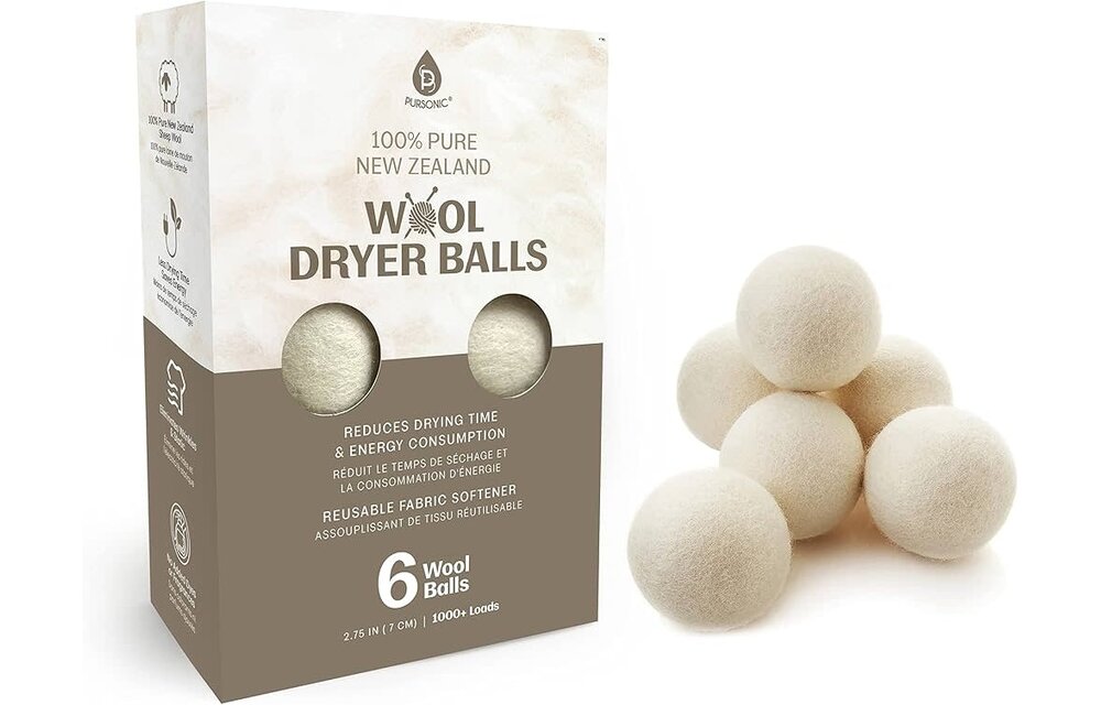 Pursonic - Wool Dryer Balls 100% New Zealand 6ct