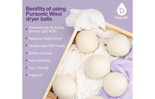 Pursonic - Wool Dryer Balls 100% New Zealand 6ct