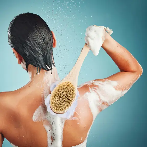 Pursonic - Dry Brush & Mesh Sponge Combo with Lotus Wooden Handle Dual Action