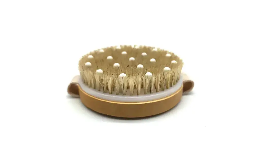 Pursonic - Bath Brush and Rubber Massager with Lotus Wooden Handle