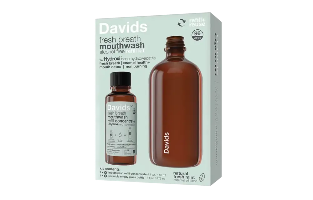 Davids - Fresh Breath Mouthwash Refill Kit Natural Fresh Mint