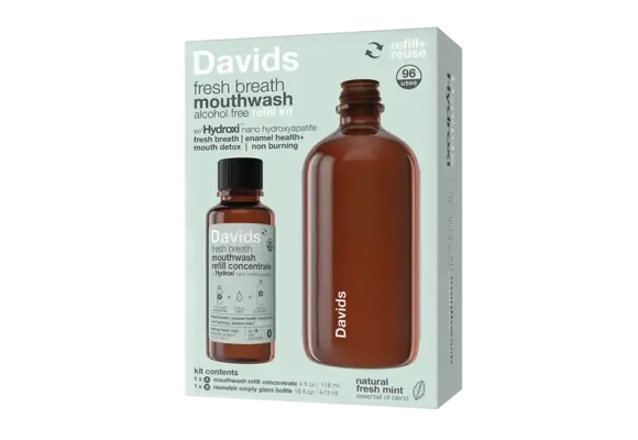 Davids - Fresh Breath Mouthwash Refill Kit Natural Fresh Mint