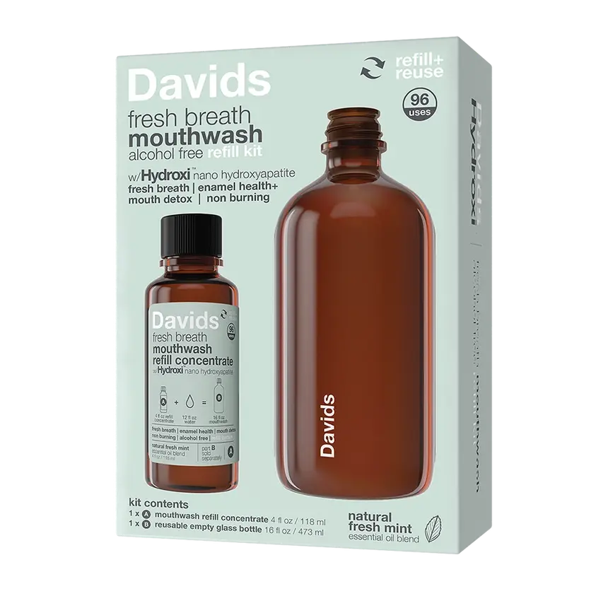 Davids - Fresh Breath Mouthwash Refill Kit Natural Fresh Mint