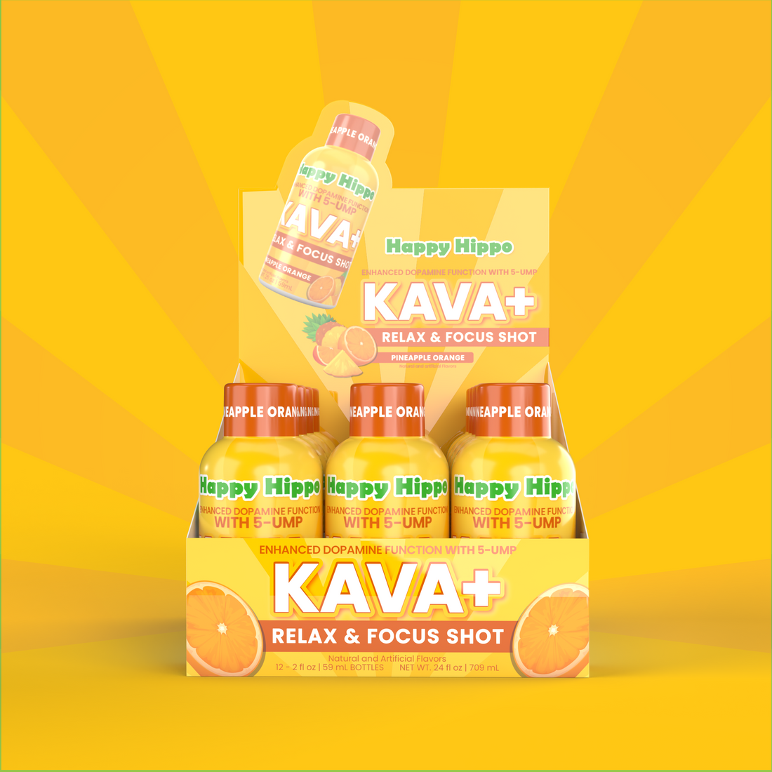 Happy Hippo - Kava with 5-UMP Shot KAVA+ 2oz