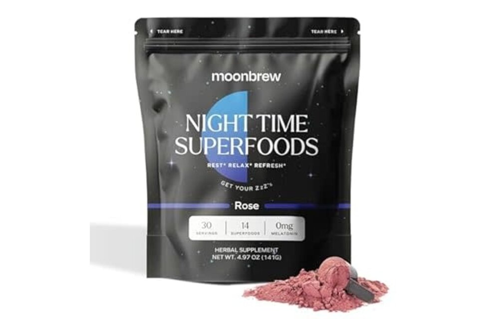Moonbrew - Herbal Supplement Nighttime Superfood 4.37oz Rose
