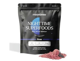 Moonbrew - Herbal Supplement Nighttime Superfood 4.37oz Rose