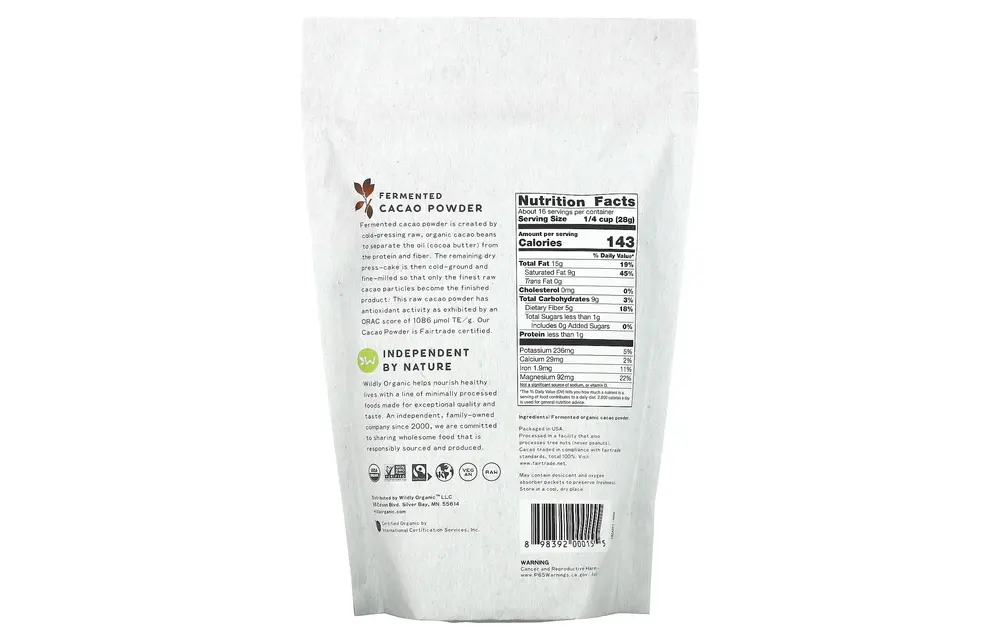 Wildly Organic - Fermented Cacao Powder 16oz
