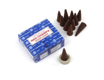 Satya - Aroma Incense Cones 12pk Nag Champa (Blue Box)