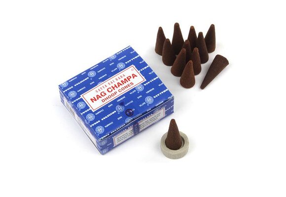 Satya - Aroma Incense Cones 12pk Nag Champa (Blue Box)
