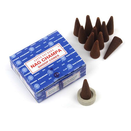 Satya - Aroma Incense Cones 12pk Nag Champa (Blue Box)