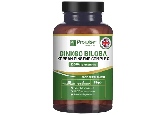 Prowise Healthcare - Ginkgo Biloba Korean Ginseng Complex Supplement 16000mg 180ct