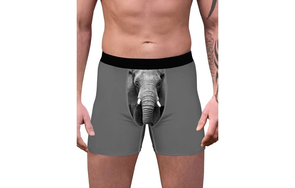 Mens Elephant Funny Novelty Pouch Boxer