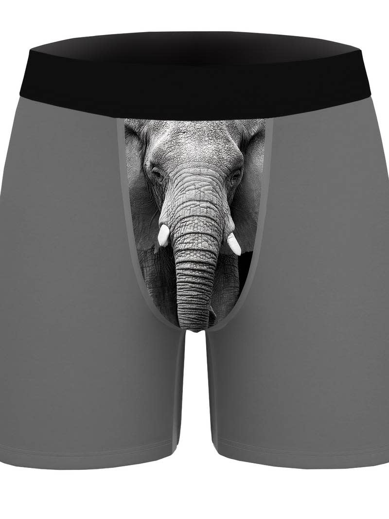 Mens Elephant Funny Novelty Pouch Boxer