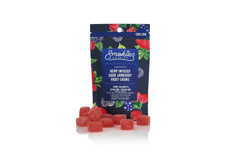 Smokiez - CBD Edible Gummies 250mg CBD 100mg CBN 10ct Sour Jamberry