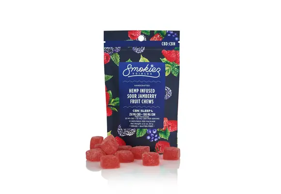 Smokiez - CBD Edible Gummies 250mg CBD 100mg CBN 10ct Sour Jamberry