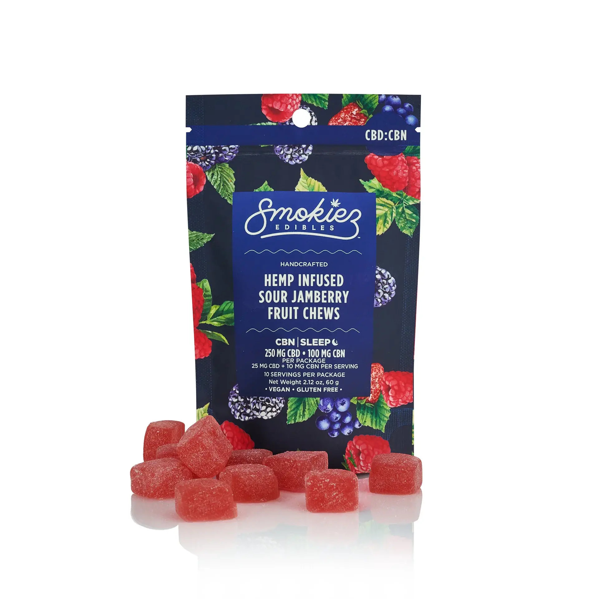 Smokiez - CBD Edible Gummies 250mg CBD 100mg CBN 10ct Sour Jamberry