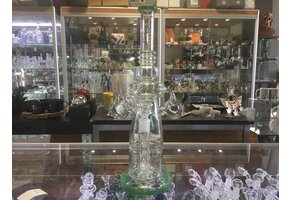 Lookah Glass - Straight Water Pipe - 17" Inline Perc Sprinkler Perc Cone Perc Recycler Beaker Bong
