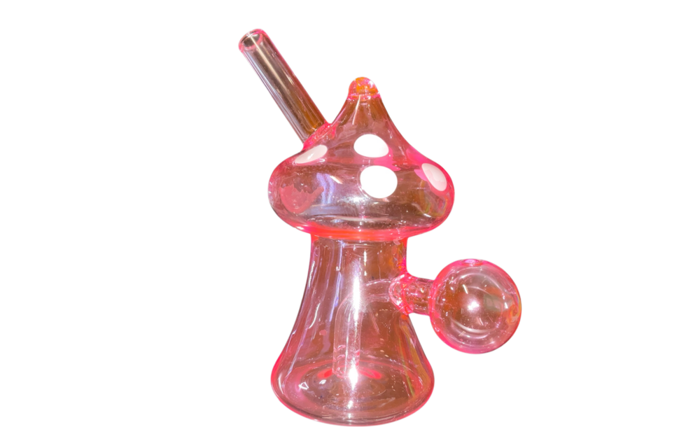 TGR - Water Pipe Oil Burner 4.5" Pink Mushroom