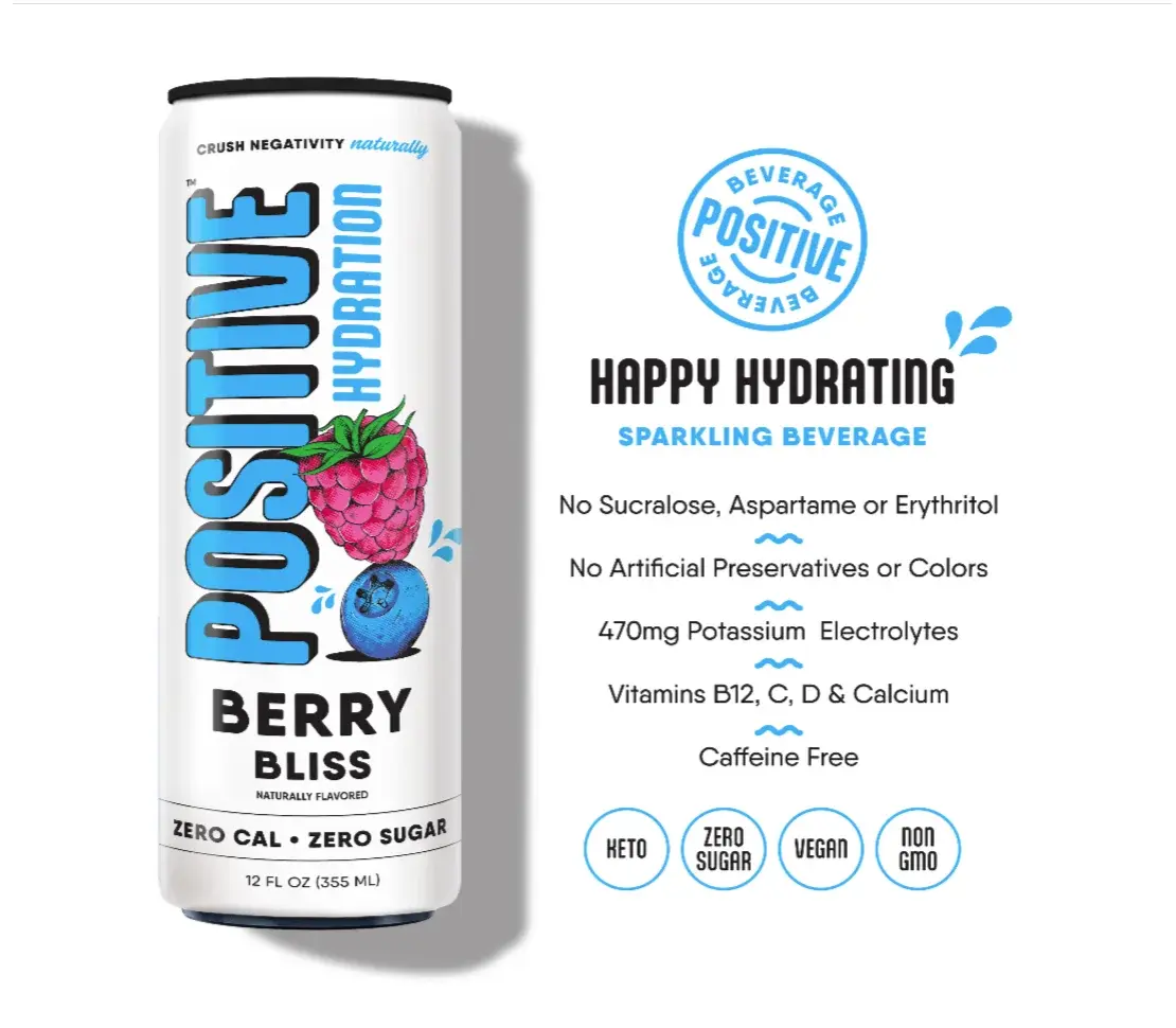 Positive Hydration - Sparkling Beverage All Natural Caffeine Free 12oz