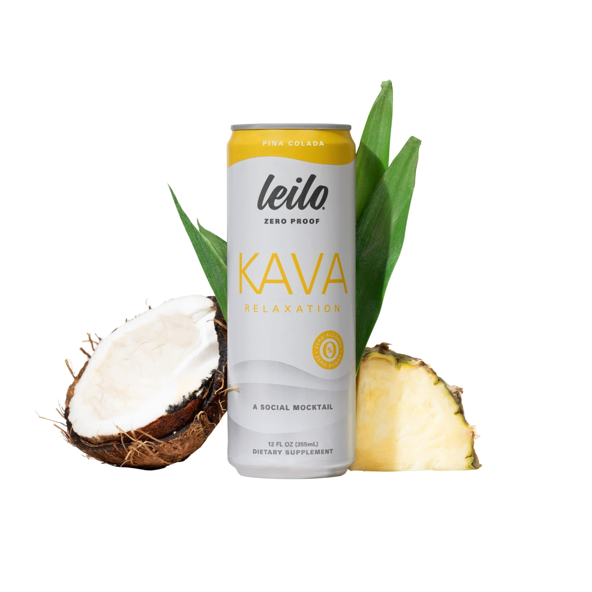 Leilo - Kava Seltzer Mocktail Zero Proof 12oz Pina Colada