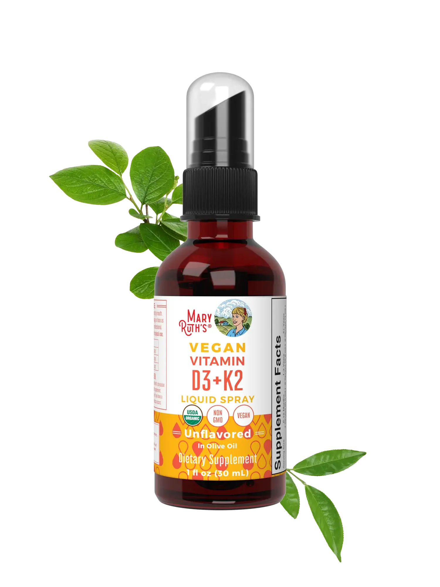 Mary Ruth's - Vitamin D3 + K2 Supplement Liquid Spray 1oz Unflavoured in Olive Oil