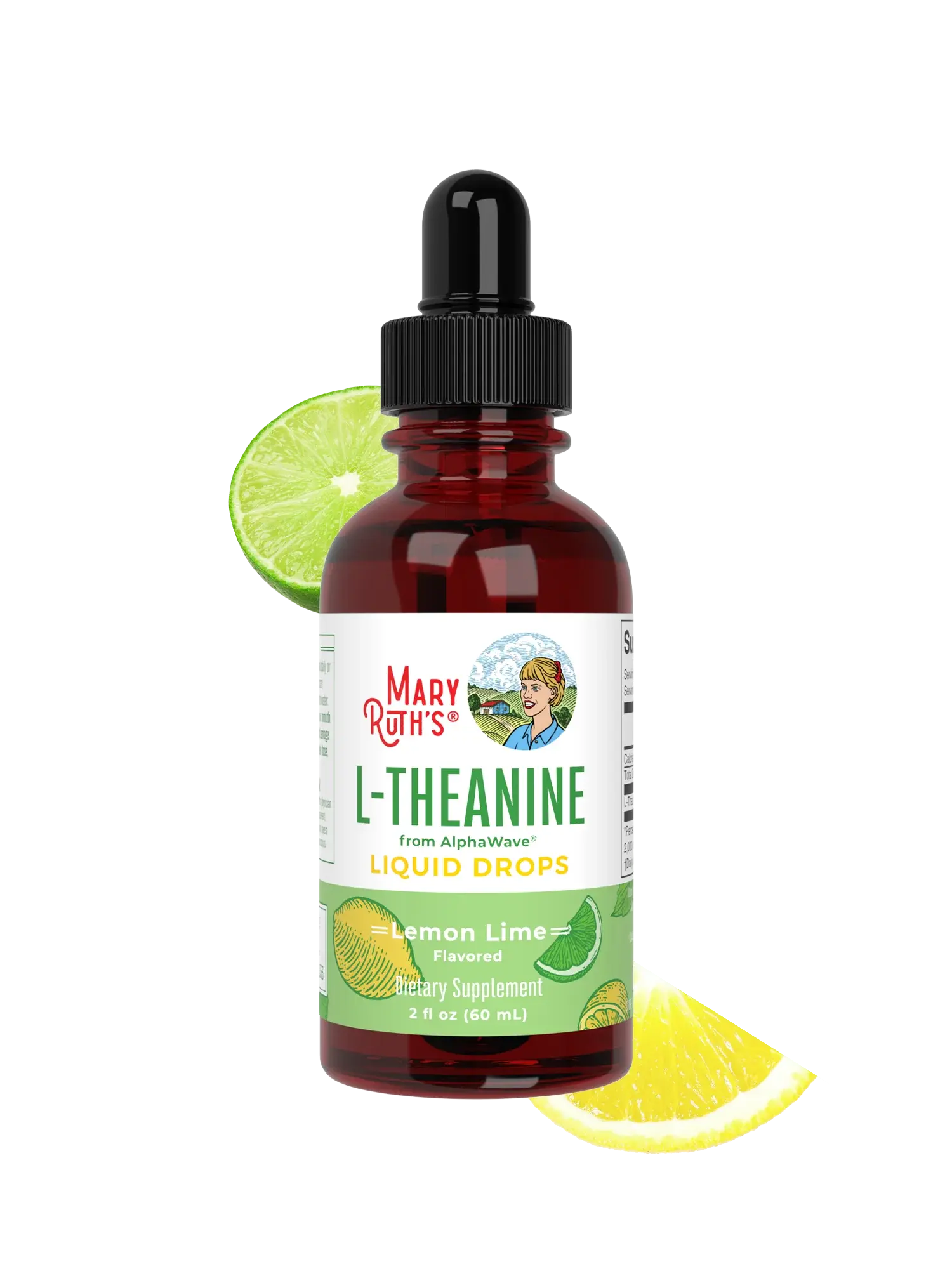 Mary Ruth's - L-Theanine Supplement Liquid Drops 2oz Lemon Lime