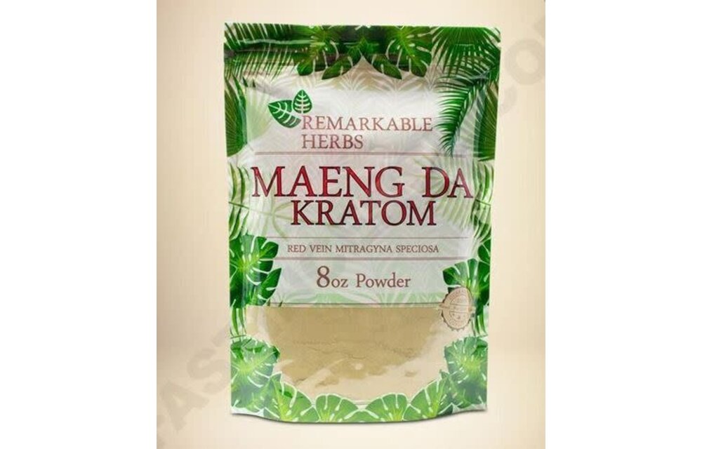 Remarkable Herbs - Kratom Powder Red Vein Maeng Da 8oz
