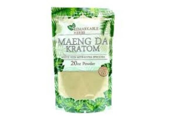 Remarkable Herbs - Kratom Powder White Vein Maeng Da 20oz