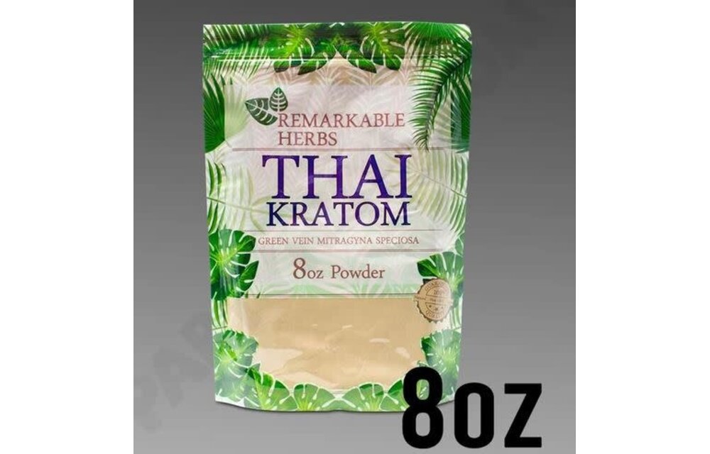 Remarkable Herbs - Kratom Powder Green Vein Thai 8oz