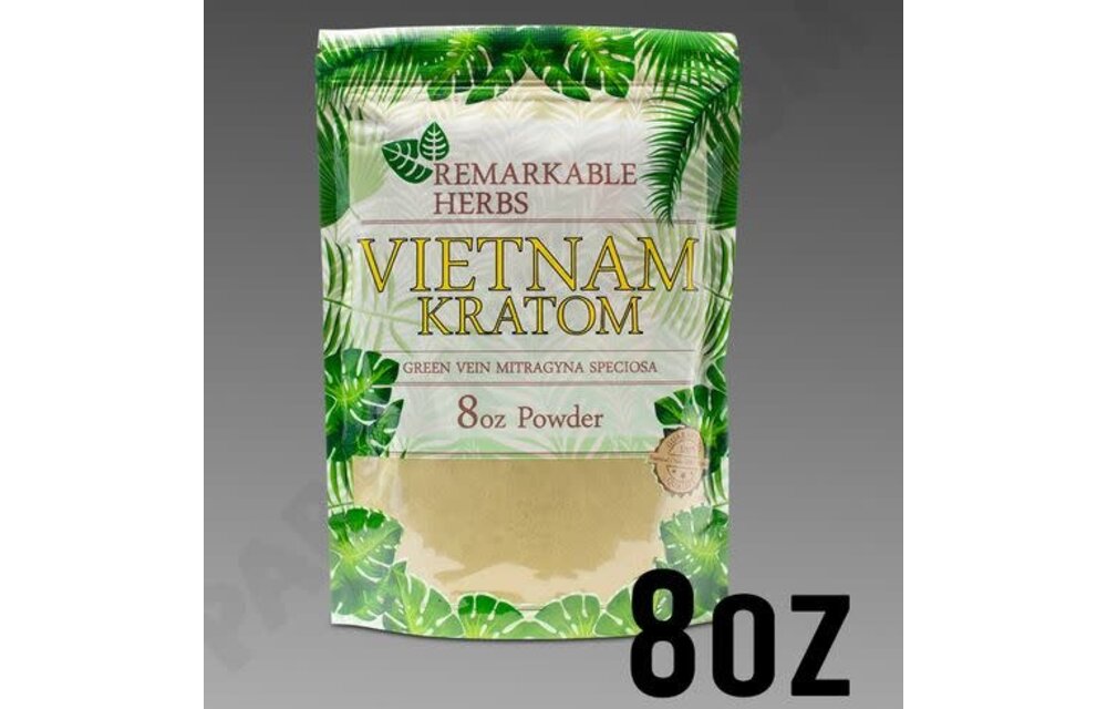 Remarkable Herbs - Kratom Powder Green Vein Vietnam 8oz