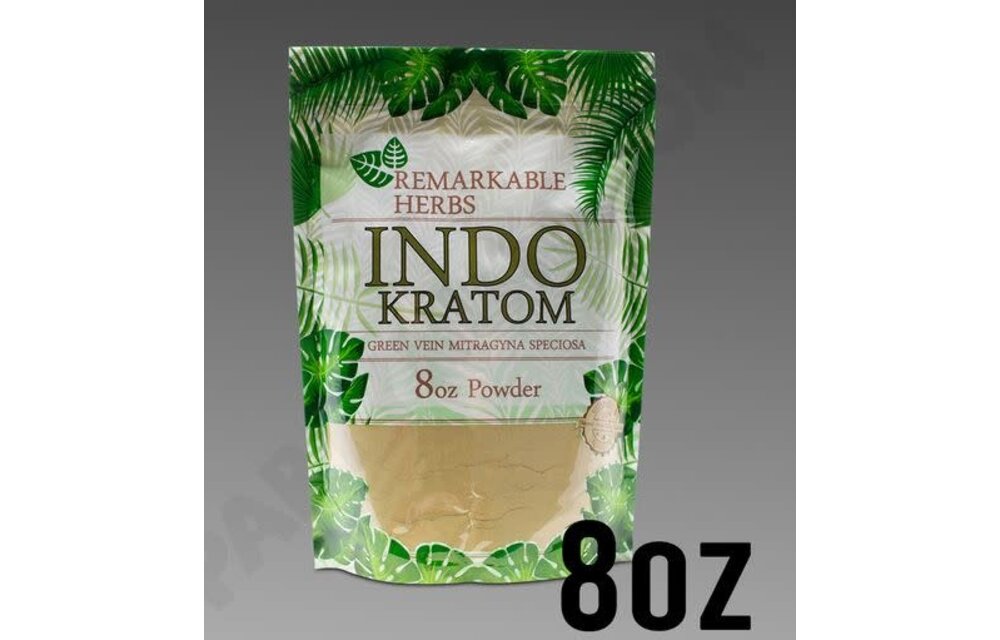 Remarkable Herbs - Kratom Powder Green Vein Indo 8oz