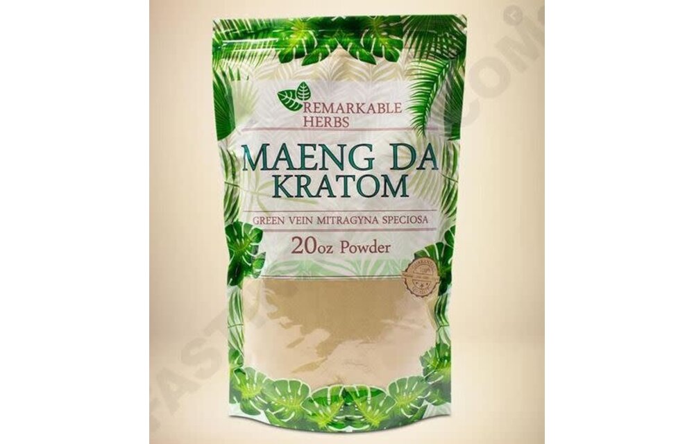 Remarkable Herbs - Kratom Powder Green Vein Maeng Da 20oz
