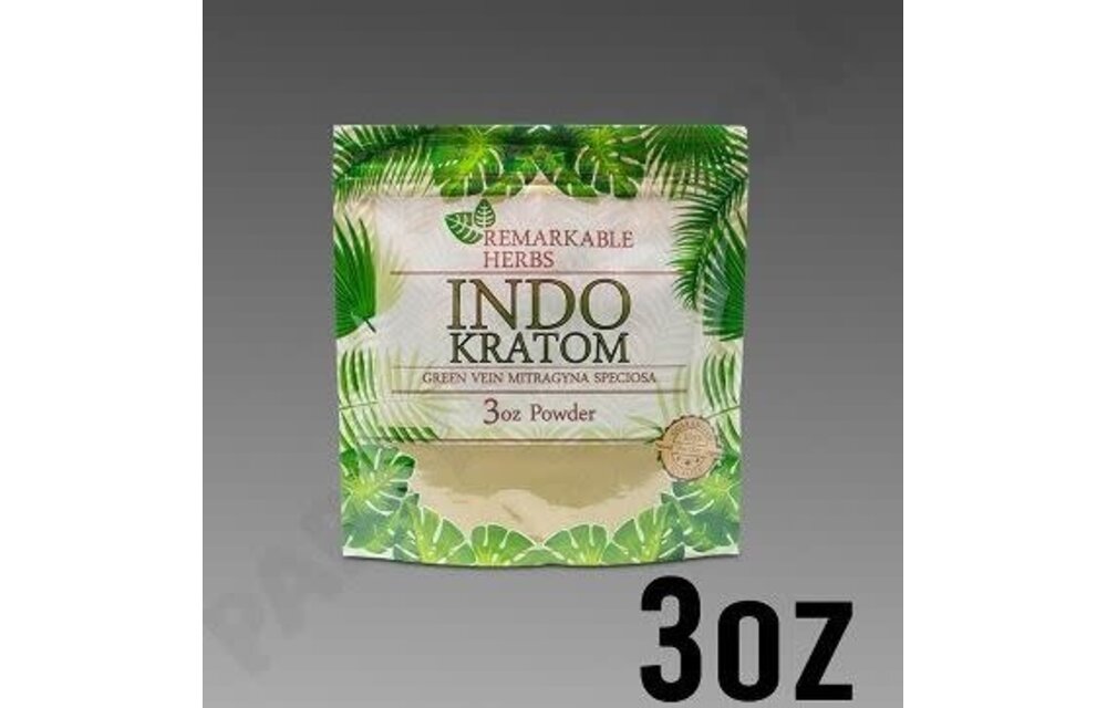 Remarkable Herbs - Kratom Powder Green Vein Indo 3oz