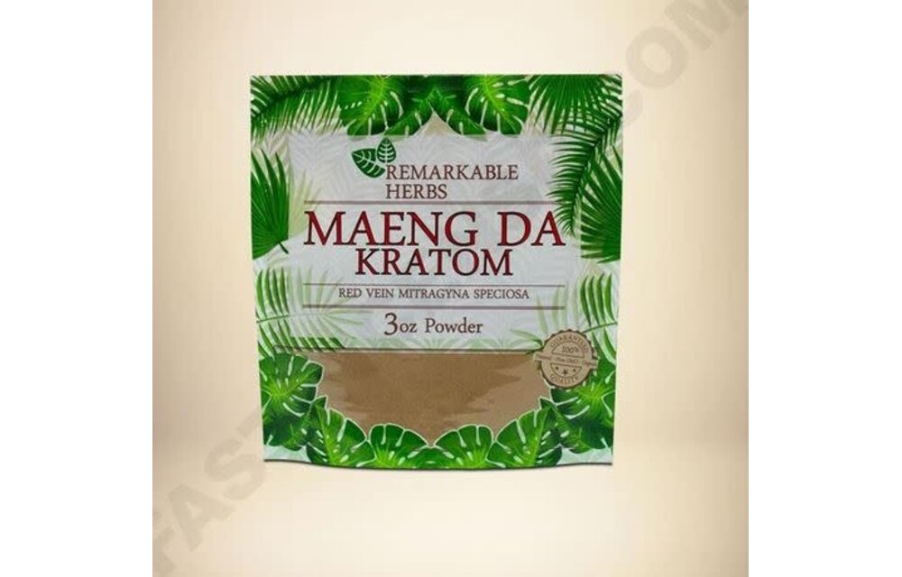 Remarkable Herbs - Kratom Powder Red Vein Maeng Da 3oz