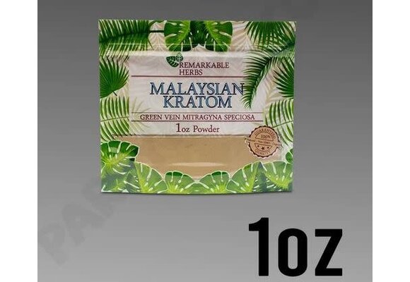 Remarkable Herbs - Kratom Powder Green Vein Malay 1oz
