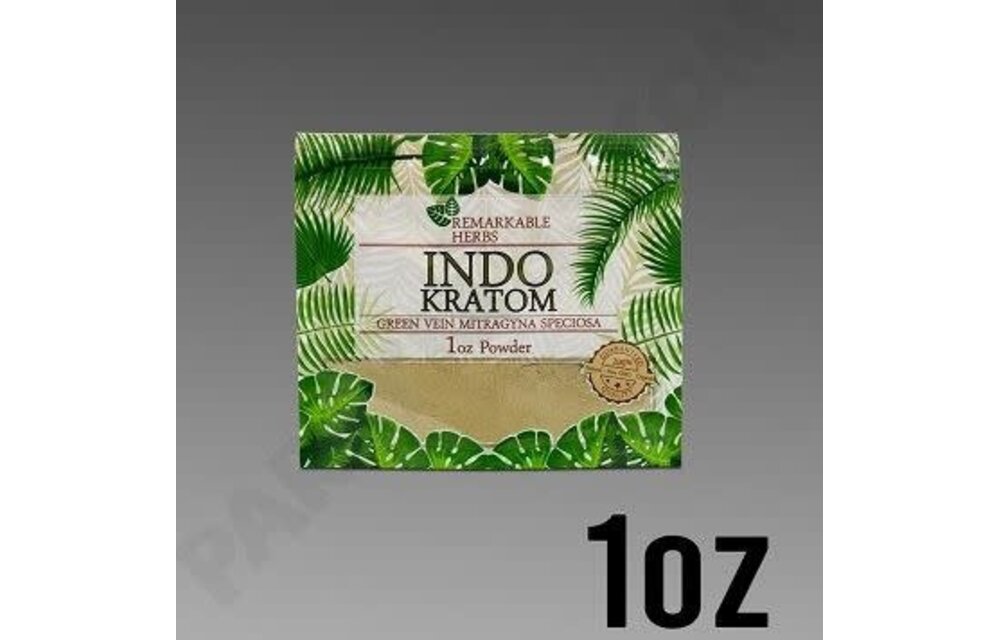 Remarkable Herbs - Kratom Powder Green Vein Indo 1oz