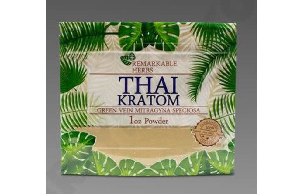Remarkable Herbs - Kratom Powder Green Vein Thai 1oz
