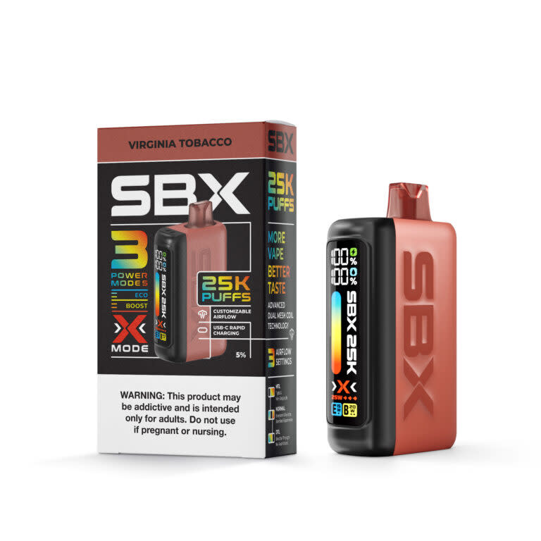SBX - Rechargeable Vape 25000 Puffs Virginia Tobacco