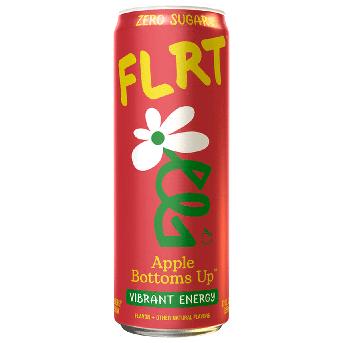 FLRT - Energy Drink Natural Flavoured Zero Sugar 12oz Apple Bottoms Up