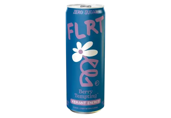 FLRT - Energy Drink Natural Flavoured Zero Sugar 12oz Berry Tempting