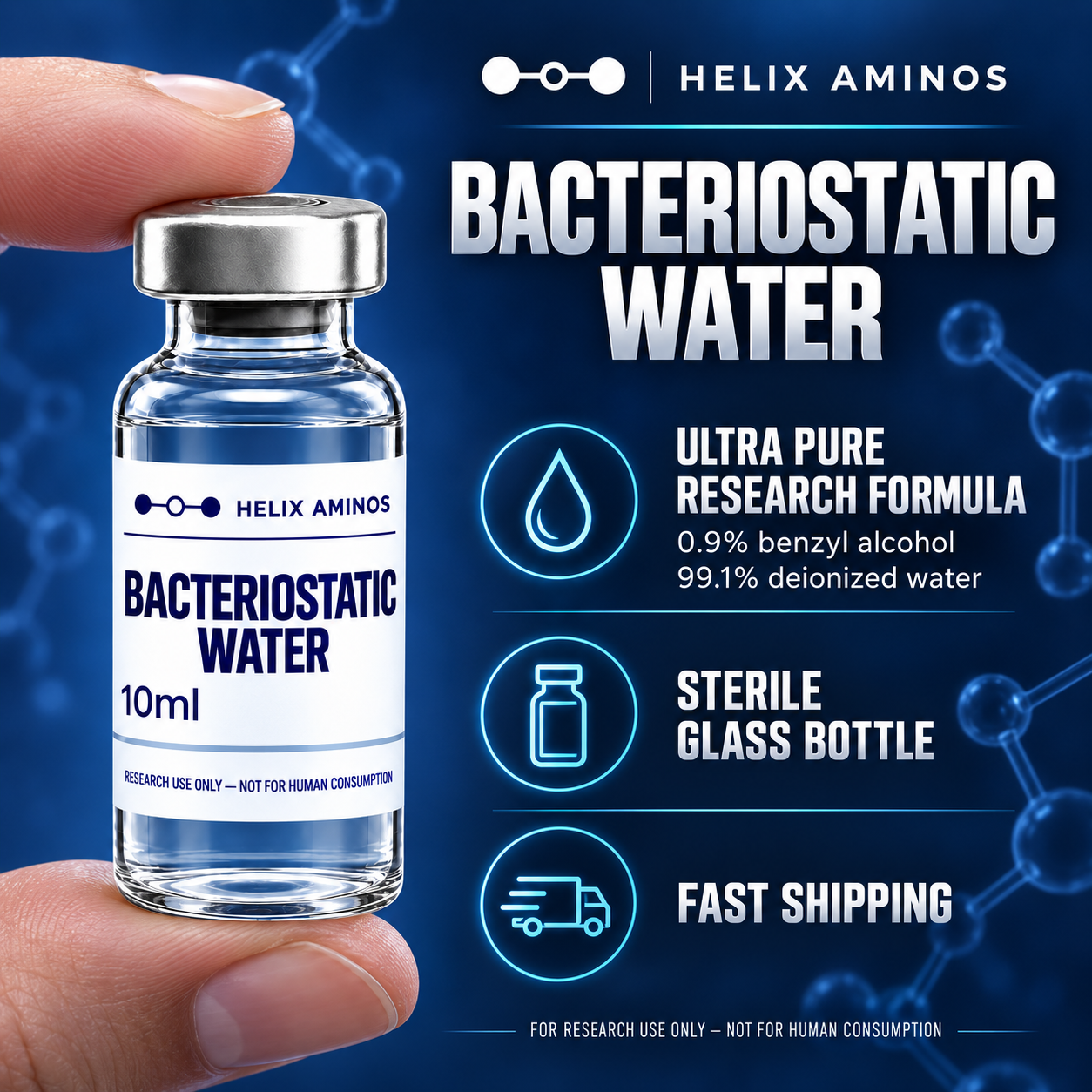 Helix Amino - Peptide Bacteriostatic Water 10mL
