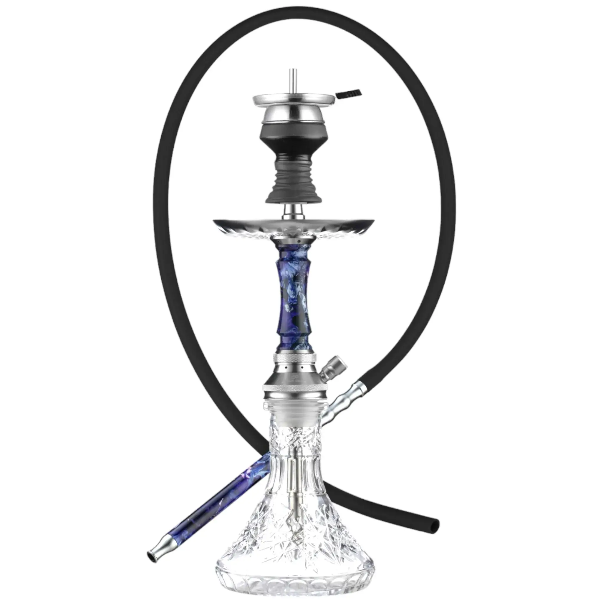 Golden Desert - Hookah Pipe Kit 10" Acrylic Dark Blue