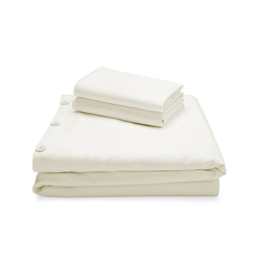 MALOUF WOVEN Bamboo Duvet Cover Set - King Ivory MALOUF WOVEN Bamboo Duvet Cover Set - King Ivory